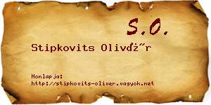Stipkovits Olivér névjegykártya